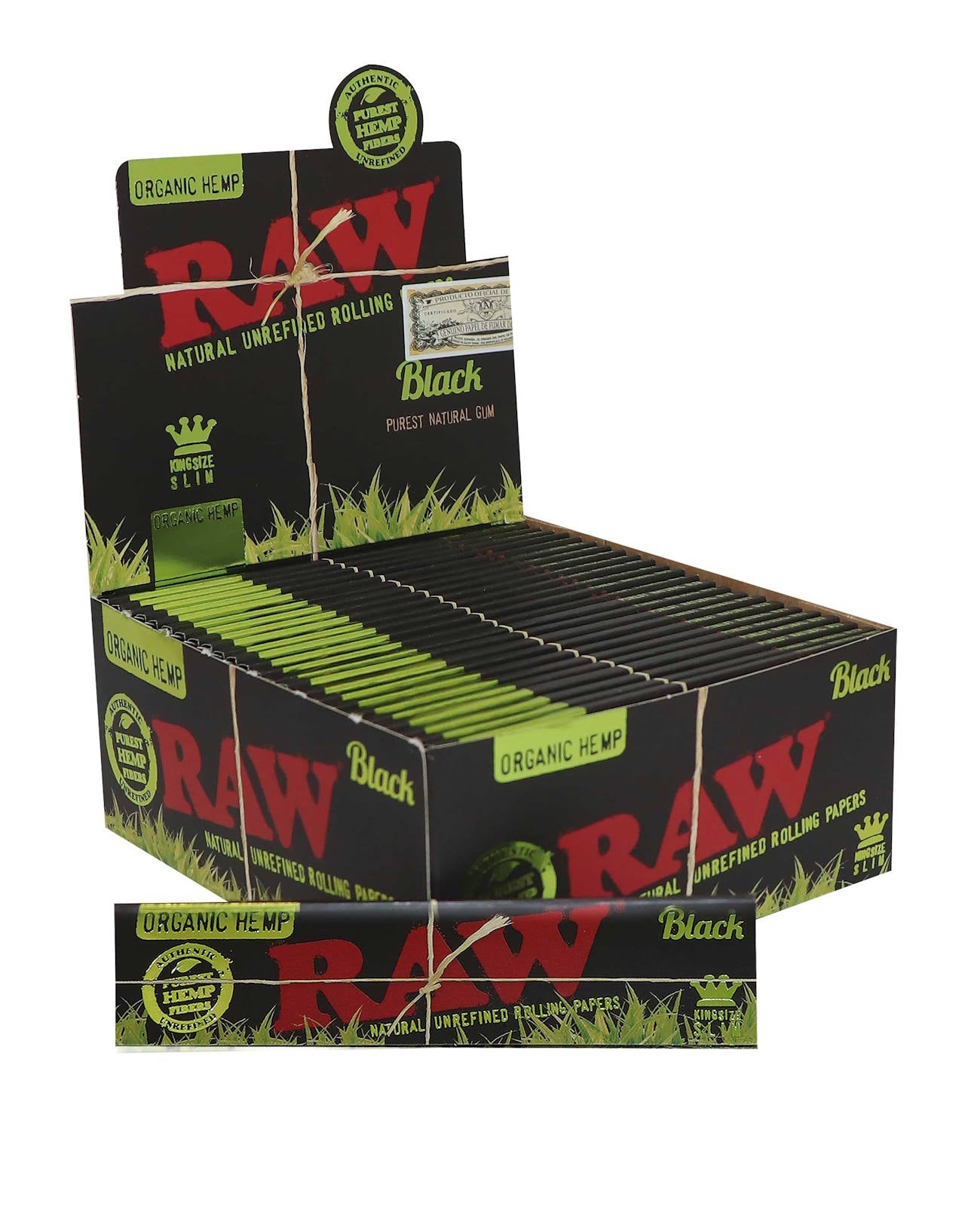 RAW BLACK ORGANIC HEMP KS SLIM 32 leaves